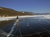 Winter trekking tour along Lake Baikal shore