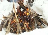 Have a snack (lunch) near the fire and listen to Northern stories