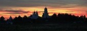 Russian Orthodox monastery in Pereslavl in sunset