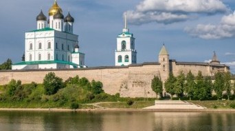 Pskov Kremlin (Krom) and the Trinity orthodox cathedral