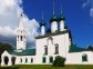 Pure white church on a hill in Yaroslavl