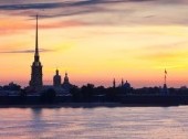 View of St. Petersburg. Peter and Paul Fortress in summer morning