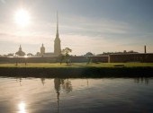 Cathedral in Peter and Paul Fortress - citadel of St Petersburg, Russia, founded by Peter the Great