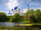 Summer view of nunnery. Bogolyubovo, Vladimir region, Golden Ring of Russia