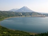 Karymsky volcano and Lake