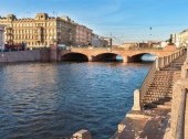 Fontanka river, Anichkov Bridge, St Petersburg, Russia