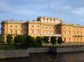 Mikhailovsky castle in Saint-Petersburg in spring, Russia