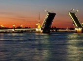St. Petersburg - Palace Bridge backlight in night