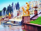 Grand Cascade Fountains At Peterhof Palace