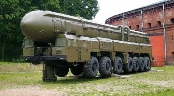 A ballistic rocket in the Museum of Artillery Saint Petersburg, Russia