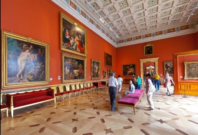 The Rubens Room - 	 In Leo von Klenze's project this room in the New Hermitage was allotted to the display of Dutch and Flemish painting.
