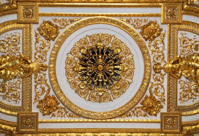 Golden ceiling at the Hermitage, St. Petersburg