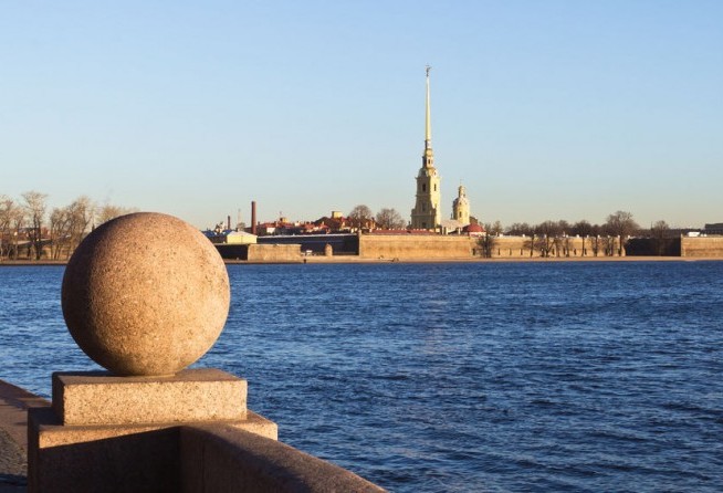 Peter and Paul Fortress with Peter and Paul Cathedral and Grand Ducal Burial Vault in Saint Petersburg, Russia