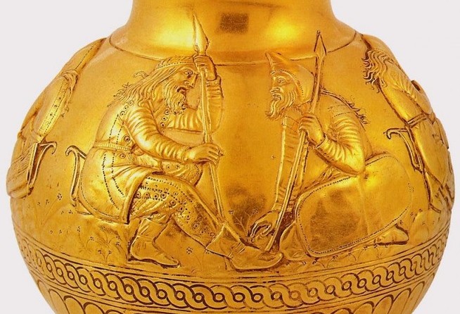 Fragment of vase depicting Scythian warriors. 4th century BC.