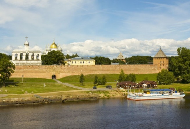 Kremlin fortress of town Great Novgorod in Russia.