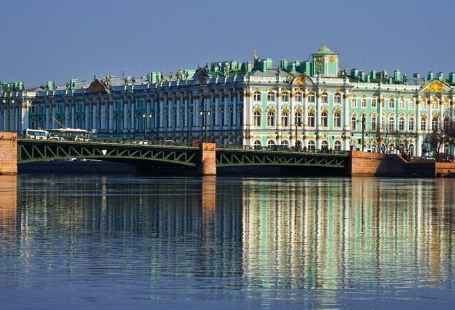Winter Palace and Neva river waters