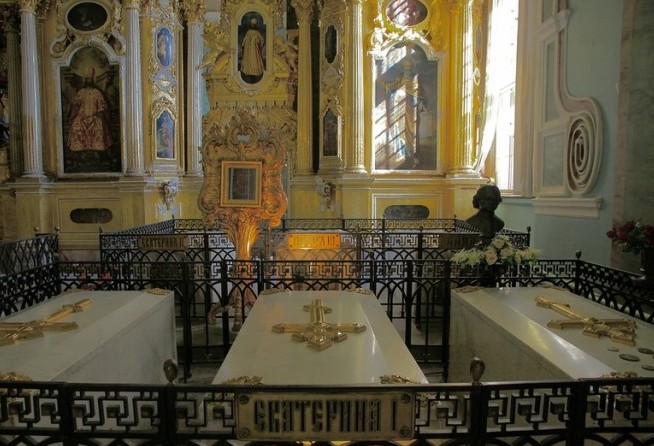 Tombs of the Tsars inside the Fortress Cathedral, St. Petersburg