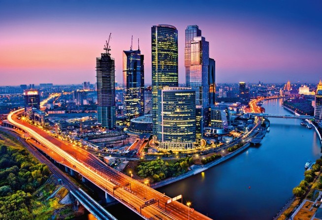Moscow City at night