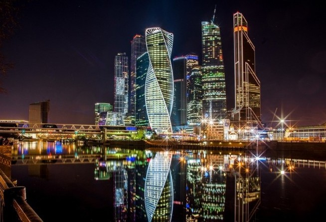 Moscow City at night