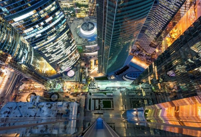 Moscow City at night