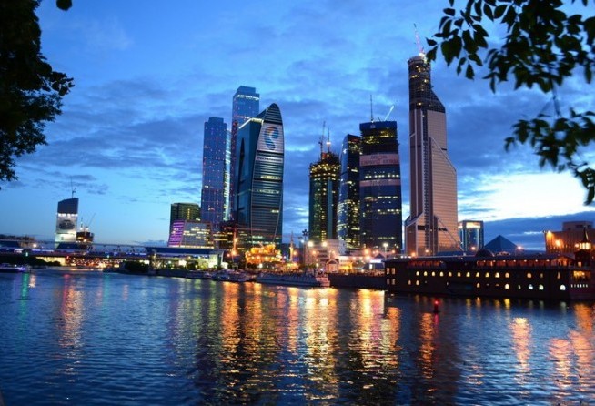Moscow City at night