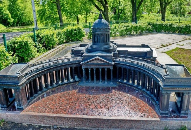 Mini City in the Alexander Park. Layout of Kazan Cathedral