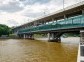 Luzhniki Metro Bridge also known as Metromost across the Moskva River in Moscow