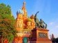 Cathedral on Red Square in Moscow with The Minin and Pojarsky monument in fornt of it