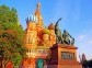 Cathedral on Red Square in Moscow with The Minin and Pojarsky monument in fornt of it
