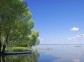 Fishing boat at lake in Pereslavl. Russia