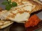 Blini (thin pancakes) with salmon roe