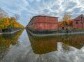 Ancient building of purveyance warehouse of Kronstadt Admiralty built in the years 1794-1795, architect Vasily Bazhenov, on the banks of the Obvodny (Bypass) channel. Kronstadt, Kotlin island, Saint-Petersburg, Russia