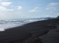 The black volcanic sandy beach