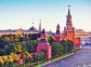 Kremlin clock on Spasskaya Tower in sunset