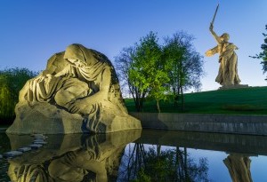 Mamayev Kurgan is a dominant height overlooking the city of Volgograd